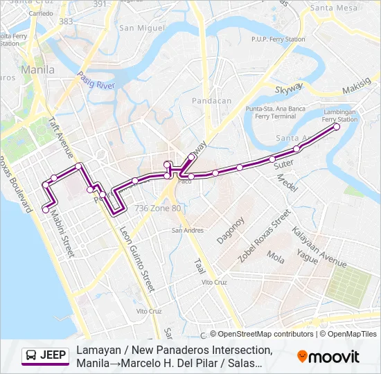 JEEP Bus Line Map