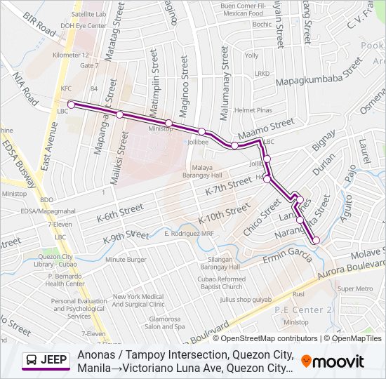 JEEP Bus Line Map