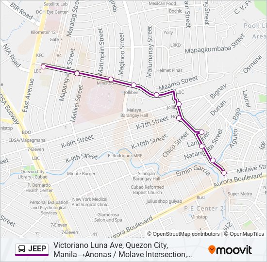 JEEP bus Line Map