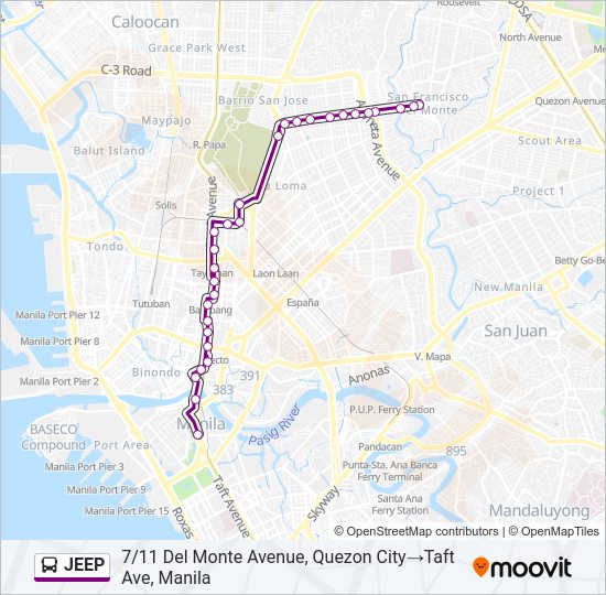 JEEP Bus Line Map