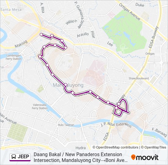 JEEP Bus Line Map