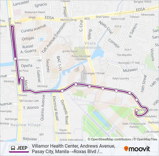 JEEP Bus Line Map