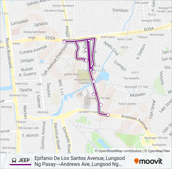 JEEP Bus Line Map