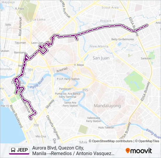 JEEP Bus Line Map