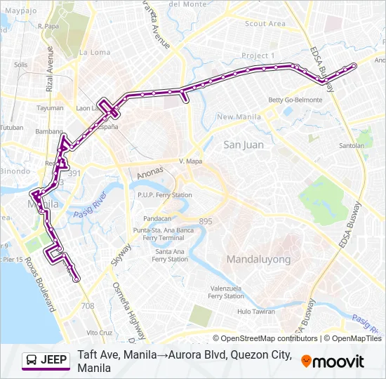 JEEP Bus Line Map