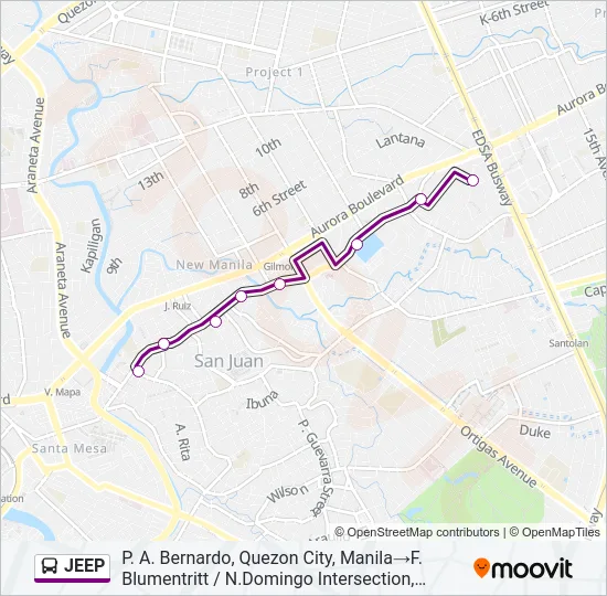 JEEP Bus Line Map