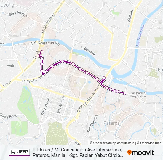 JEEP Bus Line Map