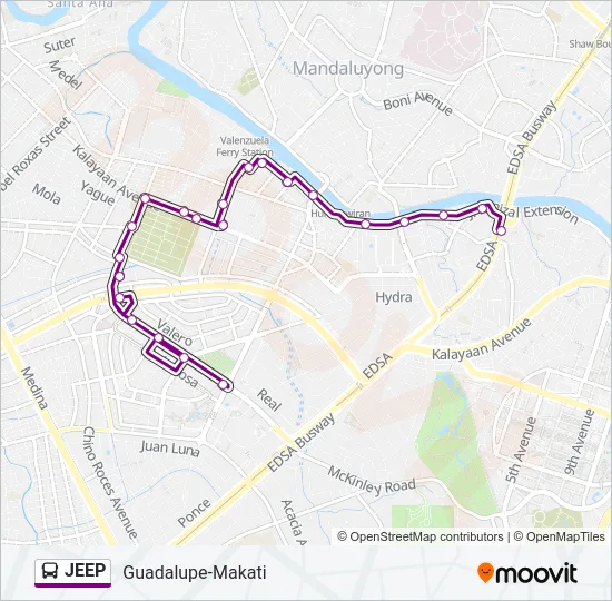 JEEP Bus Line Map