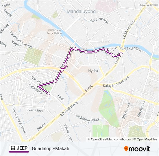 JEEP Bus Line Map