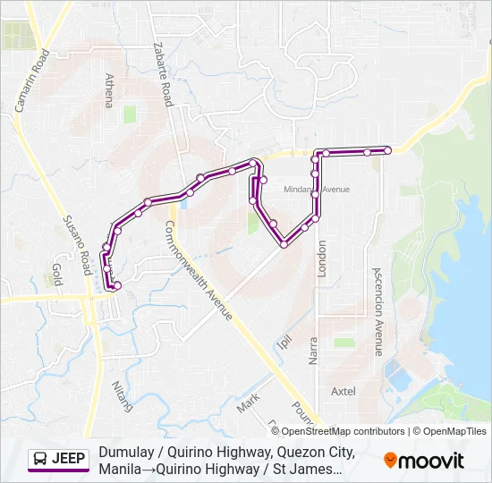 JEEP Bus Line Map