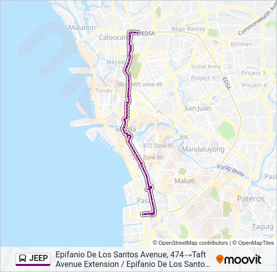 JEEP Bus Line Map