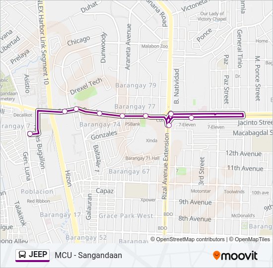 JEEP Bus Line Map