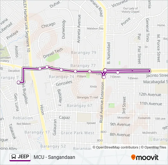 JEEP Bus Line Map