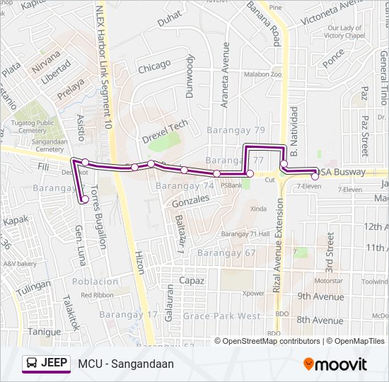 JEEP Bus Line Map