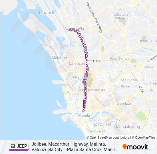 JEEP Bus Line Map