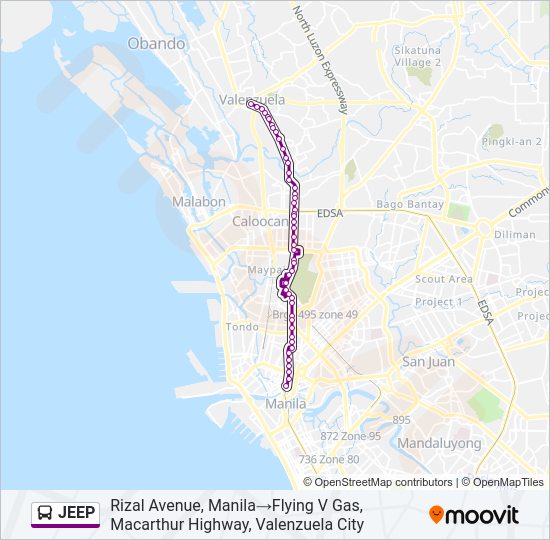 JEEP Bus Line Map