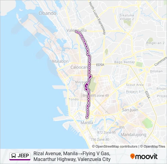JEEP Bus Line Map