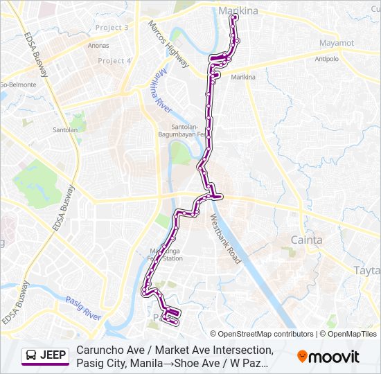 JEEP Bus Line Map