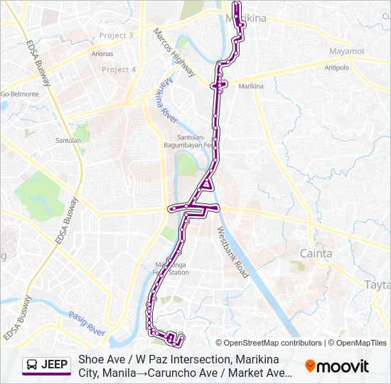 JEEP Bus Line Map