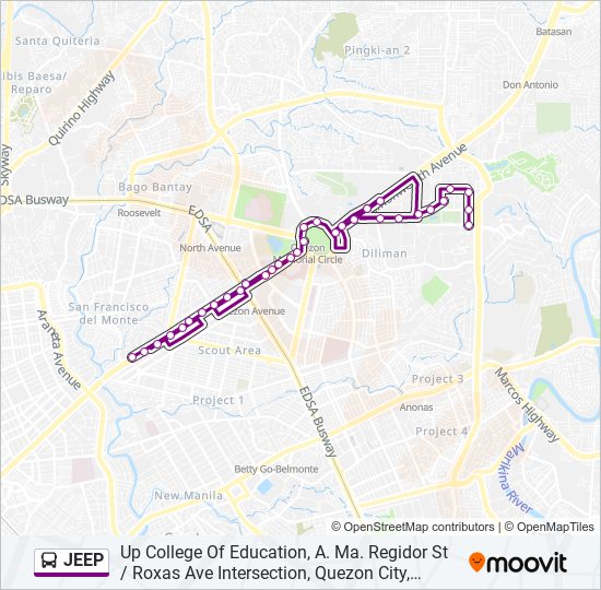 JEEP bus Line Map