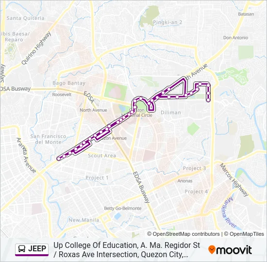 JEEP Bus Line Map