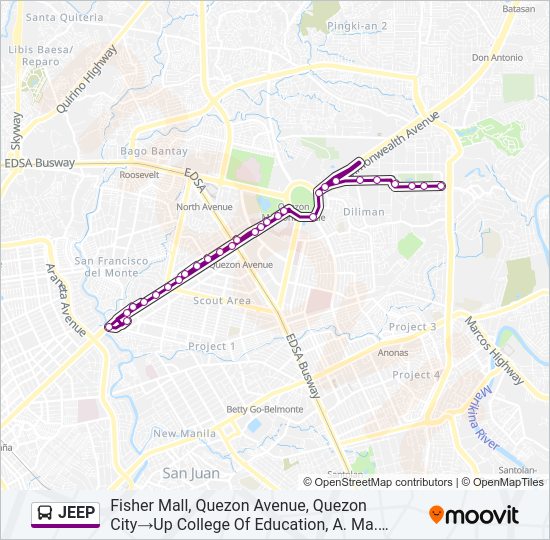 JEEP Bus Line Map