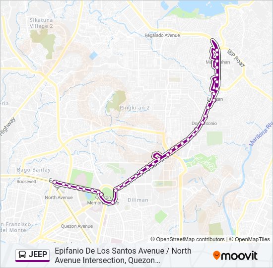 JEEP Bus Line Map