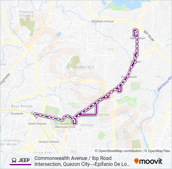 JEEP Bus Line Map