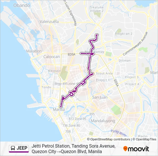 JEEP Bus Line Map