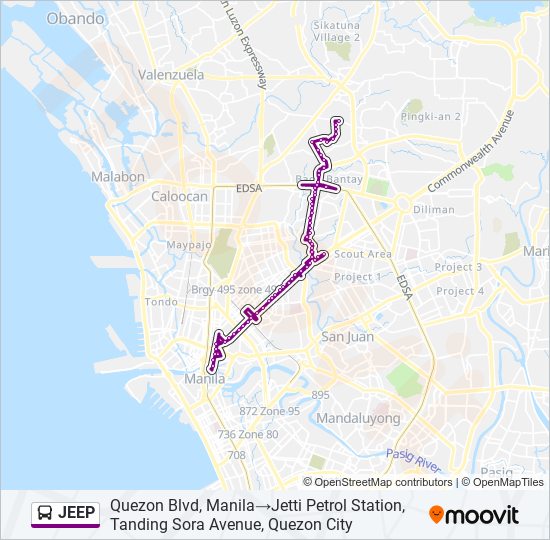 JEEP Bus Line Map