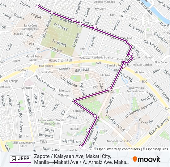 JEEP bus Line Map