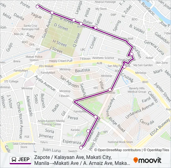 JEEP Bus Line Map