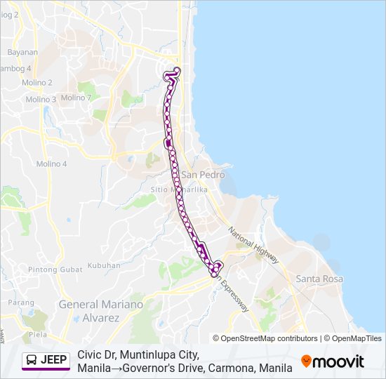 JEEP Bus Line Map