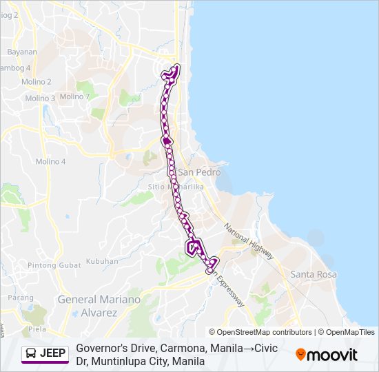 JEEP Bus Line Map