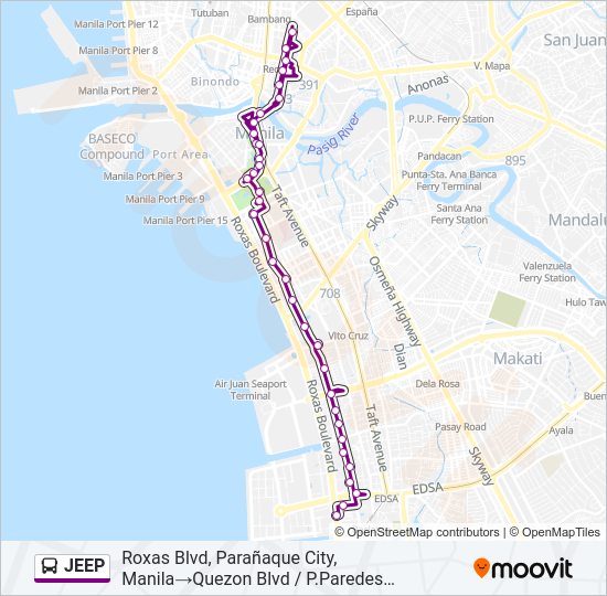 JEEP Bus Line Map