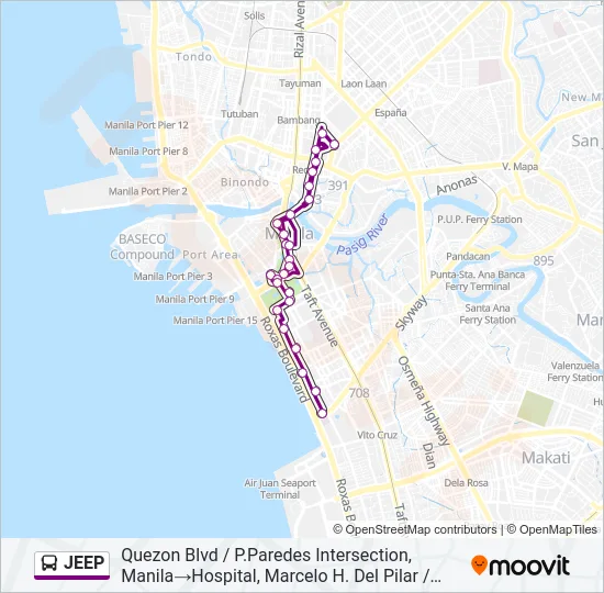 JEEP Bus Line Map