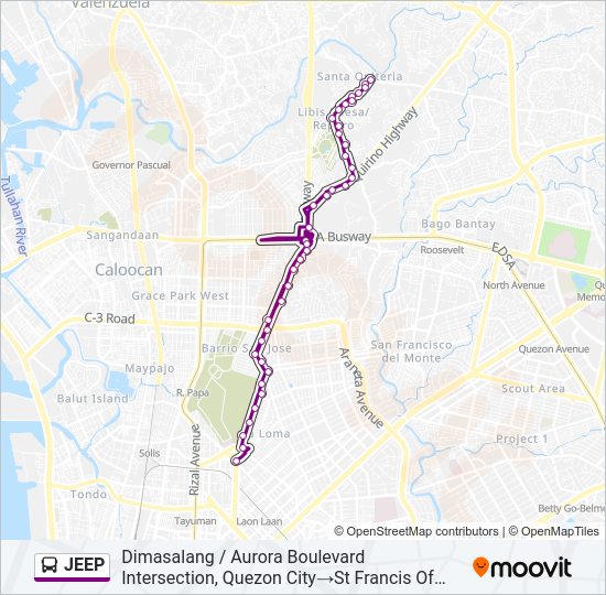 JEEP Bus Line Map