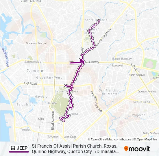 JEEP Bus Line Map
