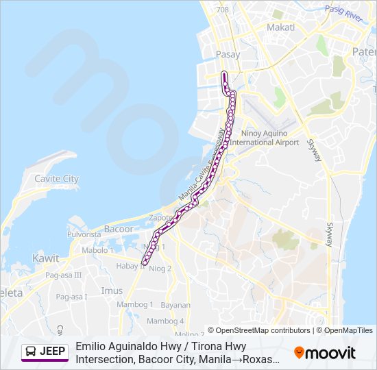 JEEP Bus Line Map