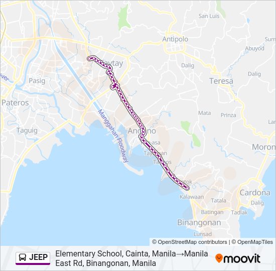 JEEP Bus Line Map