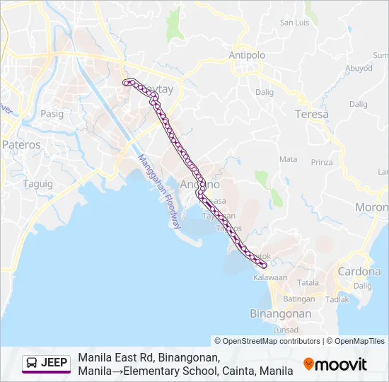 JEEP Bus Line Map