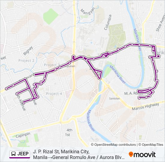 JEEP Bus Line Map