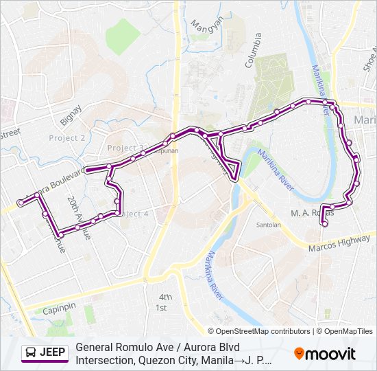JEEP Bus Line Map