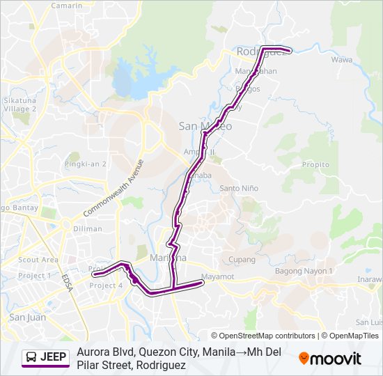 JEEP Bus Line Map