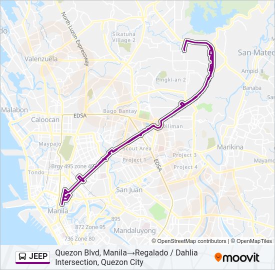 JEEP Bus Line Map