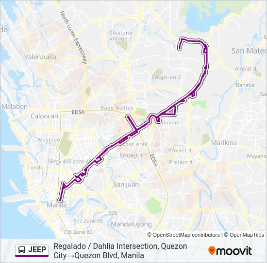 JEEP Bus Line Map