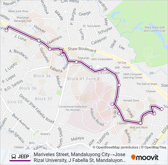 JEEP Bus Line Map