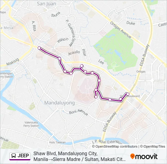 JEEP Bus Line Map