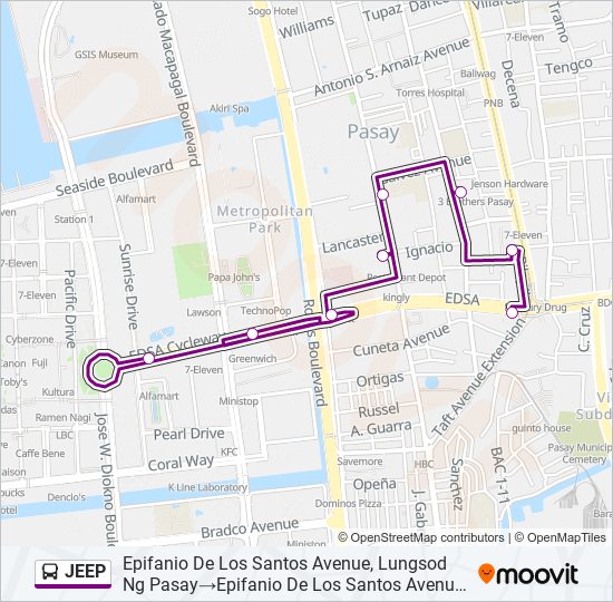 JEEP Bus Line Map