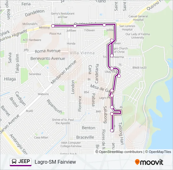 JEEP Bus Line Map